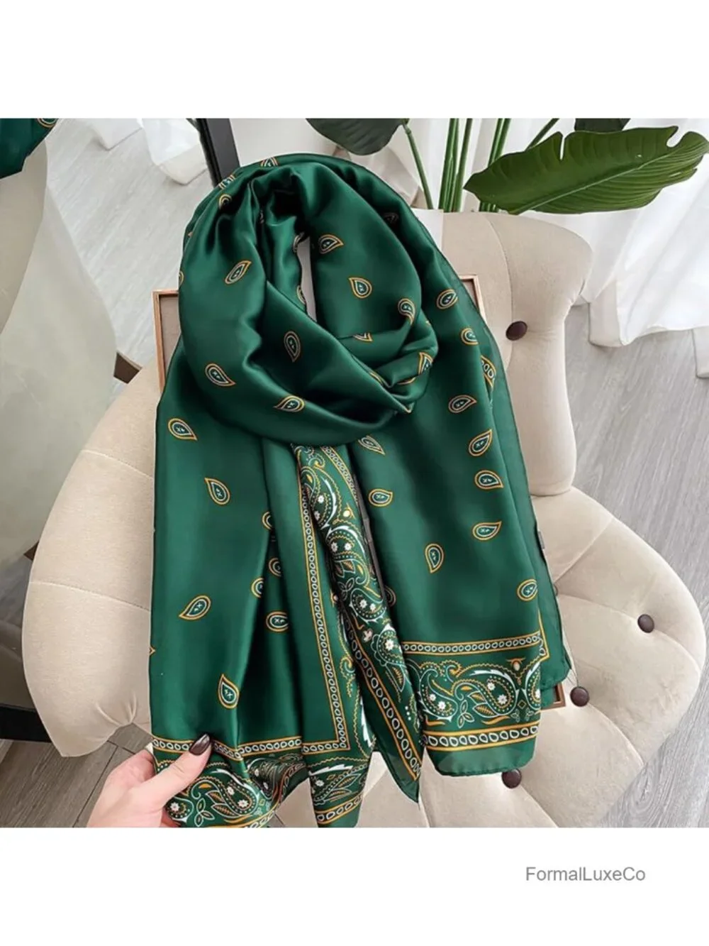 Oversized Silk-like Scarf Fashion Shawl Wrap Long Satin Lightweight